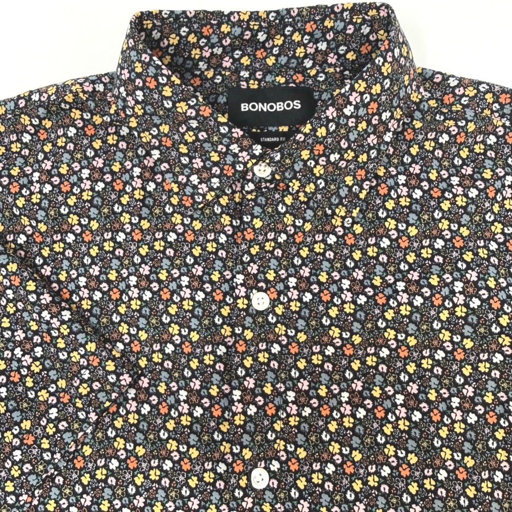 Bonobos Mens Medium Standard Fit Short Sleeve Floral Button Down Shirt